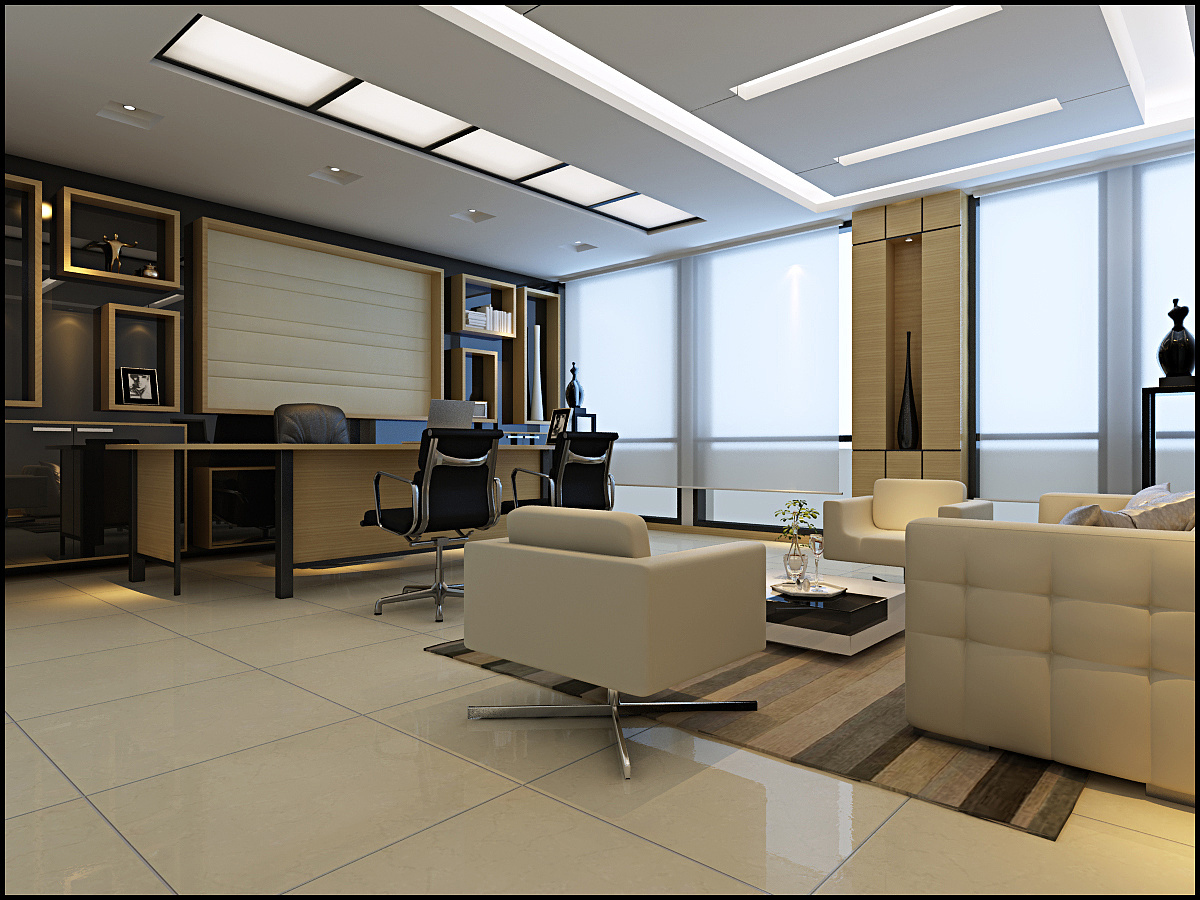 西安投资公司办公室装修设计图