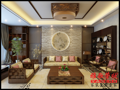 200平米别墅中式风格家装装修图片设计