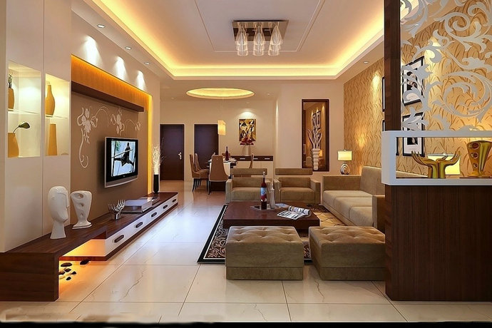 现代风格别墅客厅装修效果图