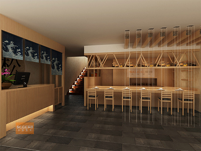 唐山天元骏景300平米“樱川”日本料理店装修设计