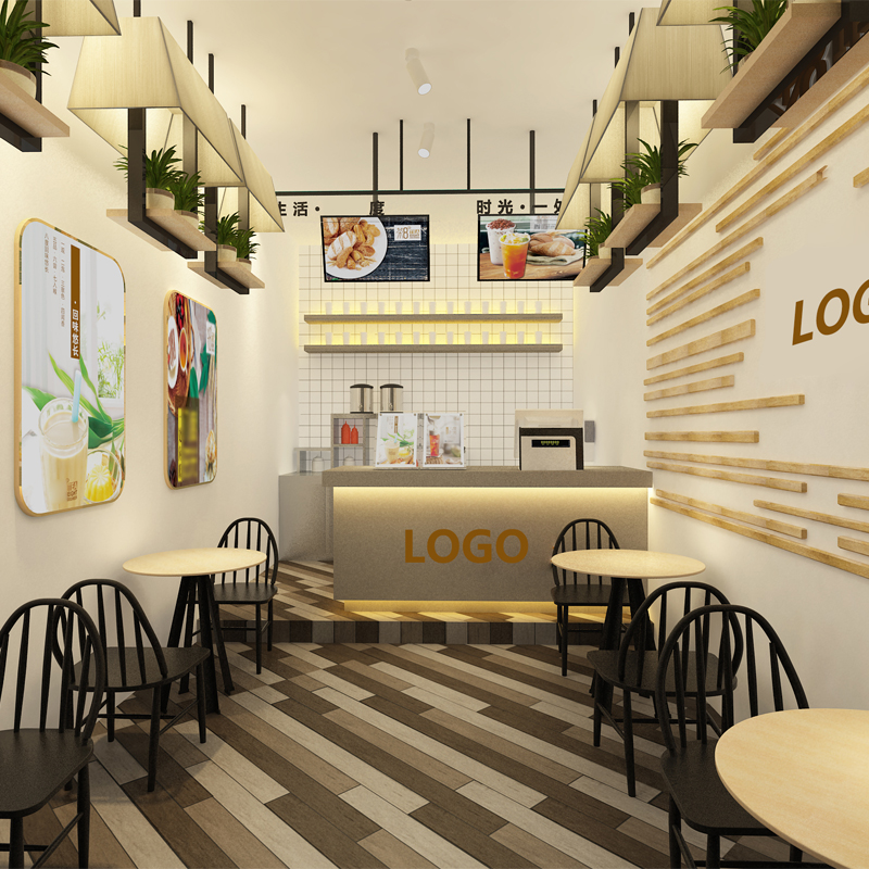 奶茶店装修设计效果图 咖啡店、甜品店与糖水店的室内外装饰设计指南