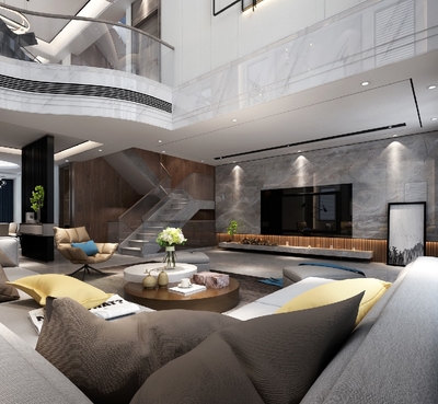 宝珊花园450㎡北欧现代风别墅装饰设计